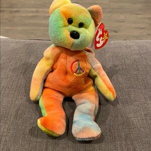 TY Beanie Baby - Peace the Bear - NEW WITH TAGS!  vintage toys toy plush stuffed